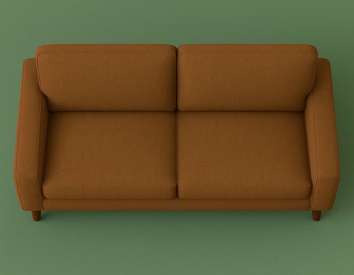 Brown sofa front view